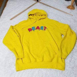 Mr Beast Mens Hoodie Sweatshirt Large L Yum Yum Yellow Pullover Solid
